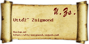 Uttó Zsigmond névjegykártya